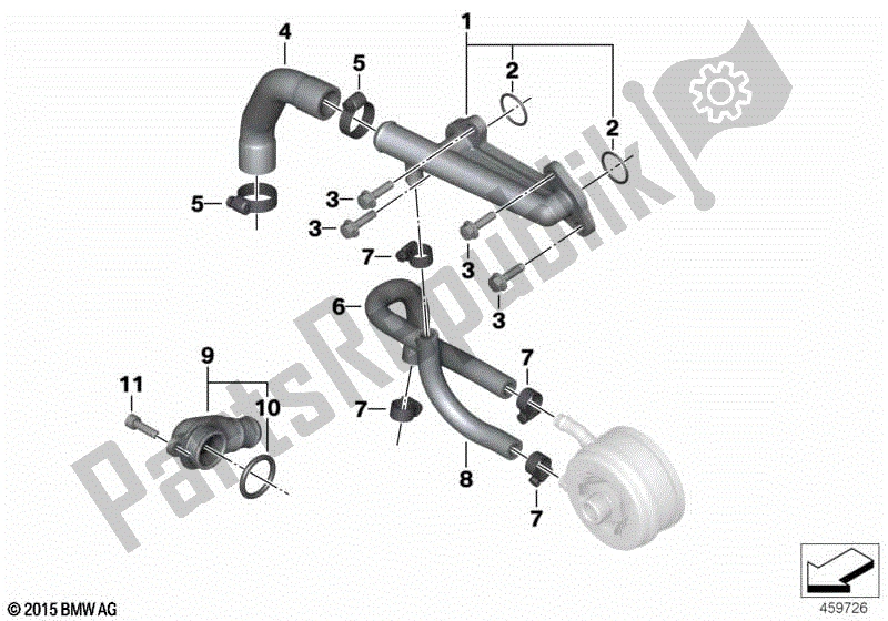 Todas las partes para Mangueras De Refrigerante / Componentes Montados de BMW C 600 Sport K 18 2011 - 2016