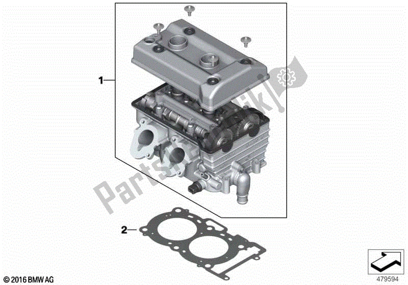 All parts for the Cylinder Head, Cpl. Of the BMW C 600 Sport K 18 2011 - 2016