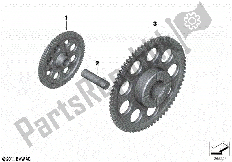 Todas las partes para Rueda Dentada Doble / Engranaje Loco de BMW C 600 Sport K 18 2011 - 2016