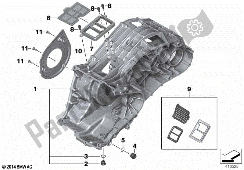 Todas las partes para Carcasa Del Motor, Trasera de BMW C 600 Sport K 18 2011 - 2016