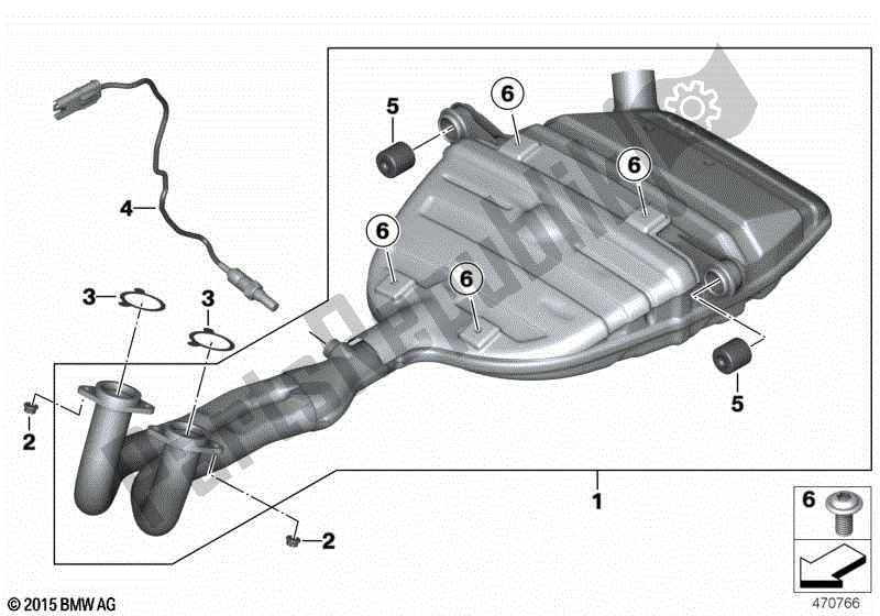 Todas las partes para Partes Del Sistema De Escape Con Soportes de BMW C 600 Sport K 18 2011 - 2016