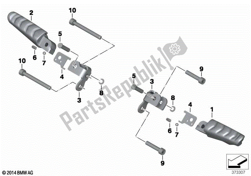 Todas las partes para Estriberas, Estrechas, Traseras de BMW C 600 Sport K 18 2011 - 2016