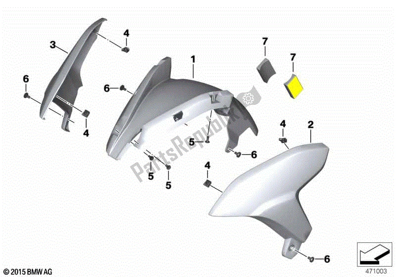 Todas las partes para Guardabarros De La Rueda Delantera de BMW C 600 Sport K 18 2011 - 2016