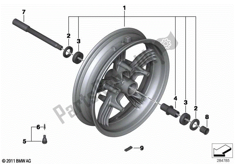 Todas las partes para Rueda Delantera de BMW C 600 Sport K 18 2011 - 2016