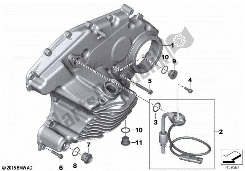 Todas las partes para Tapa De La Caja De Cambios, Junta Y Varios Tornillos de BMW C 600 Sport K 18 2011 - 2016