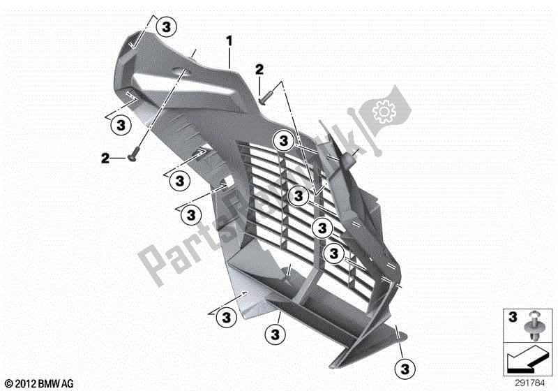 Todas las partes para Moldura De Parrilla, De Plástico de BMW C 600 Sport K 18 2011 - 2016