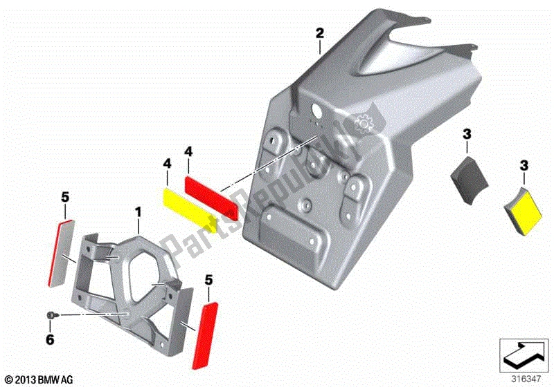 Todas las partes para Soporte De Matrícula Nosotros / Reflectores de BMW C 600 Sport K 18 2011 - 2016