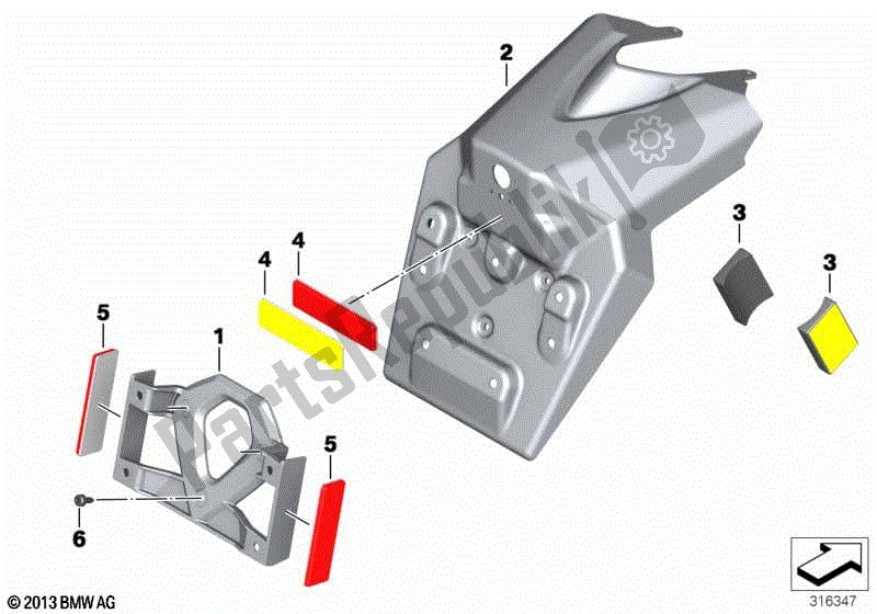 Todas as partes de Suporte De Placa De Licença Us / Refletores do BMW C 600 Sport K 18 2011 - 2016