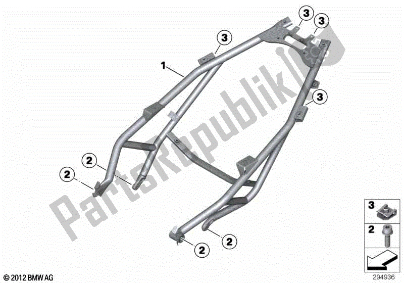 Todas las partes para Marco Trasero de BMW C 600 Sport K 18 2011 - 2016