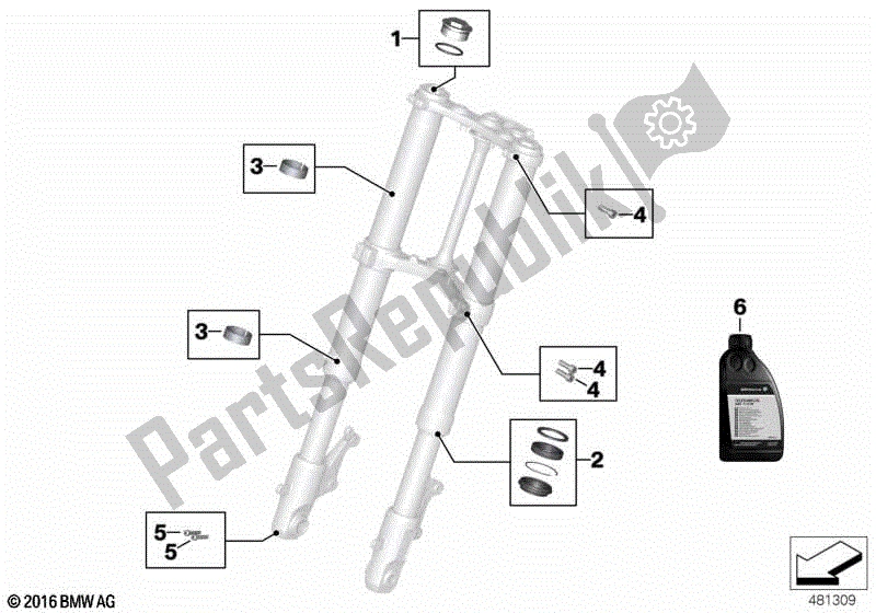 Todas las partes para Servicio De Horquillas Telescópicas de BMW C 600 Sport K 18 2011 - 2016