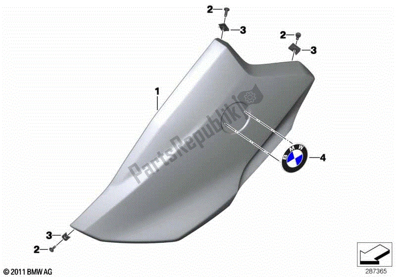 Todas las partes para Embellecedor Sección Lateral De La Cubierta, Superior de BMW C 600 Sport K 18 2011 - 2016