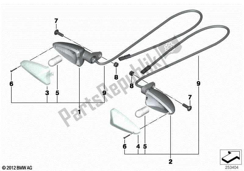 Todas las partes para Luces Indicadoras De Dirección Blancas de BMW C 600 Sport K 18 2011 - 2016