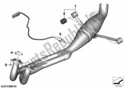 partes del sistema de escape con soportes