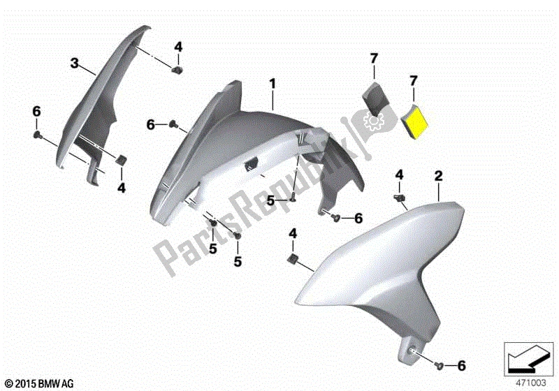 Todas las partes para Guardabarros De La Rueda Delantera de BMW C 650 Sport K 18 2011 - 2019