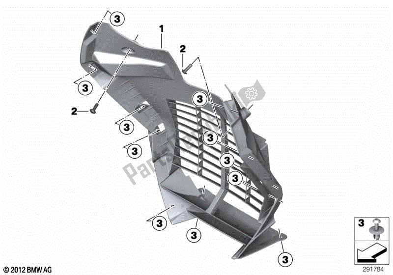 Todas las partes para Moldura De Parrilla, De Plástico de BMW C 650 Sport K 18 2011 - 2019