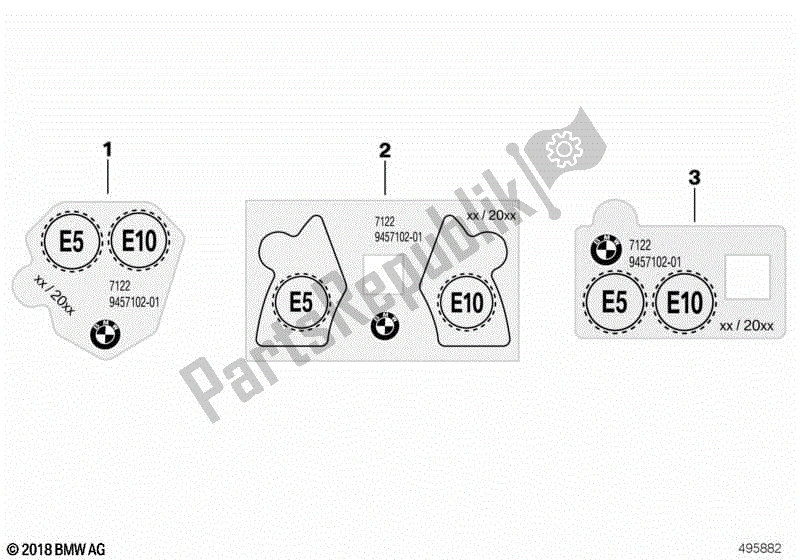 Alle onderdelen voor de Waarschuwingsetiket Voor Brandstof van de BMW C 650 Sport K 18 2011 - 2019