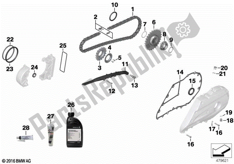 Todas las partes para Transmisión Por Cadena De Servicio de BMW C 650 Sport K 18 2011 - 2019