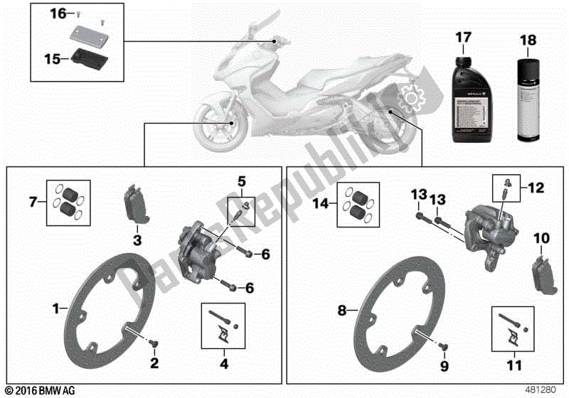 Todas las partes para Servicio De Frenos de BMW C 650 GT K 19 2011 - 2015