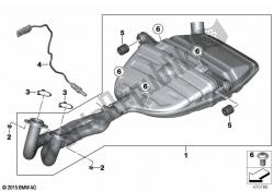 partes del sistema de escape con soportes