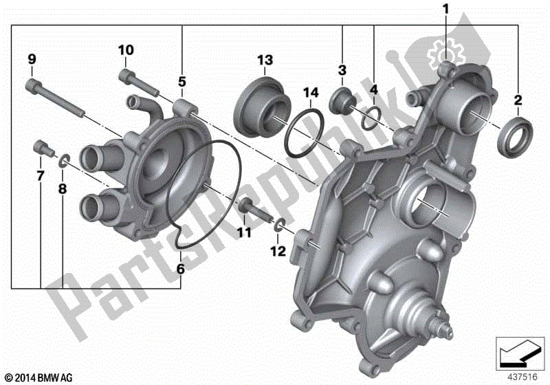 Todas las partes para Tapa De La Carcasa / Bomba De Refrigerante, Derecha de BMW C 650 GT K 19 2011 - 2015