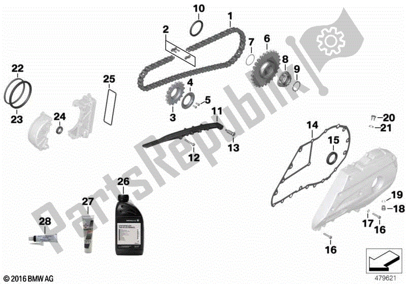 Todas las partes para Transmisión Por Cadena De Servicio de BMW C 650 GT K 19 2011 - 2015