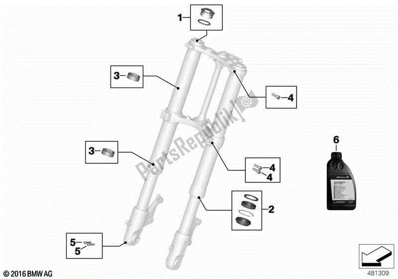 Todas las partes para Servicio De Horquillas Telescópicas de BMW C 650 GT K 19 2011 - 2015