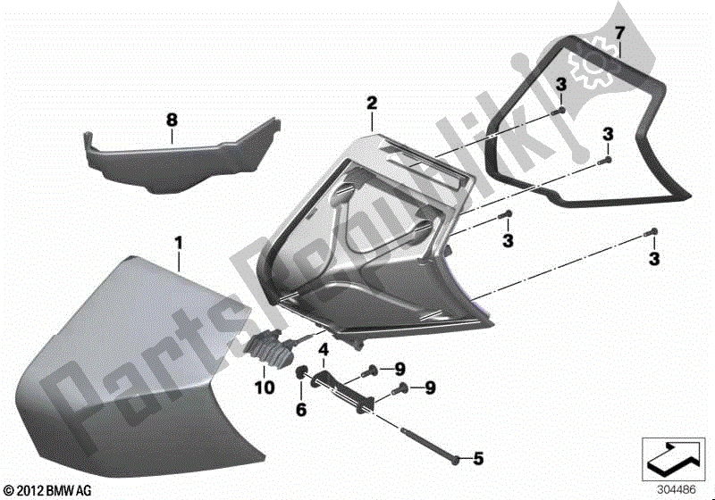 Todas las partes para Compartimento Portaobjetos, Consola Central de BMW C 650 GT K 19 2011 - 2015