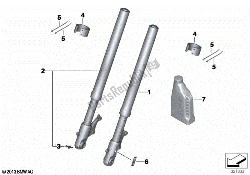 Todas las partes para Tenedor-telescopio de BMW C 650 GT K 19 2011 - 2015