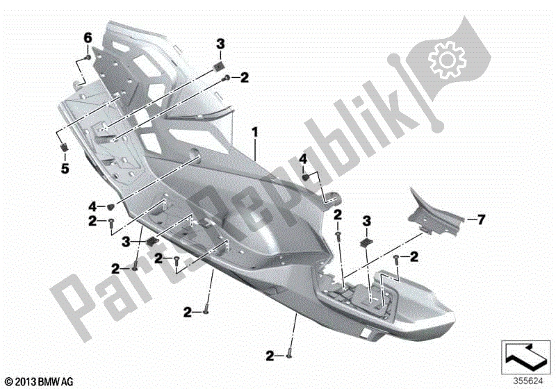 All parts for the Footboards of the BMW C 650 GT K 19 2015 - 2019