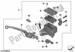 Handbrake lever, front wheel