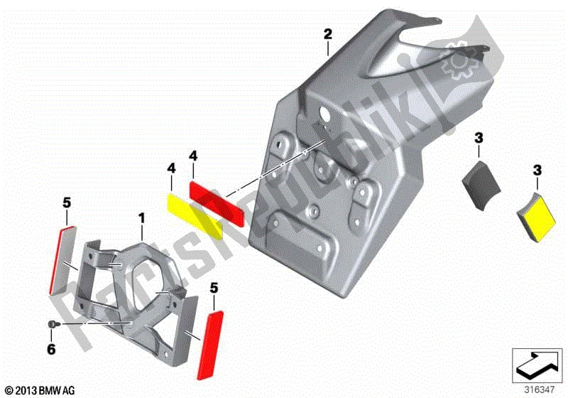 Toutes les pièces pour le Support De Plaque D'immatriculation Us / Réflecteurs du BMW C 650 GT K 19 2015 - 2019