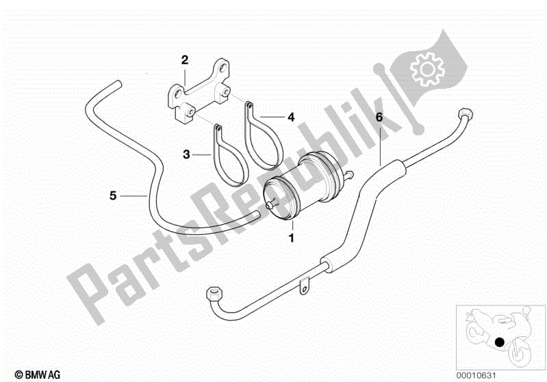 Todas las partes para Filtro De Carbón Activado / Piezas De Montaje de BMW F 650  E 169 1996 - 1999