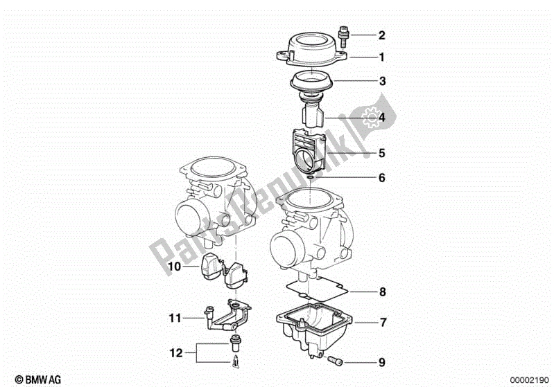 Todas las partes para Tapa Del Carburador / Pistón / Flotador de BMW F 650  E 169 1996 - 1999