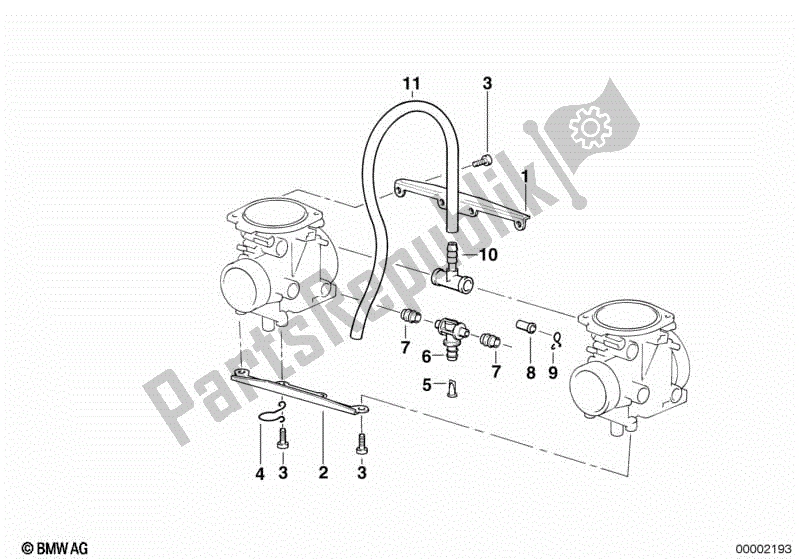 Alle onderdelen voor de Carburateur Montage Onderdelen van de BMW F 650  E 169 1996 - 1999