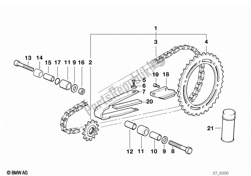 Todas las partes para Transmisión Por Cadena de BMW F 650  E 169 1996 - 1999