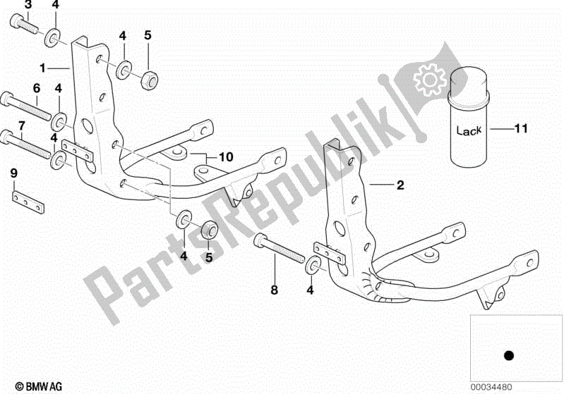 Todas las partes para Marco Parte Inferior de BMW F 650  E 169 1996 - 1999