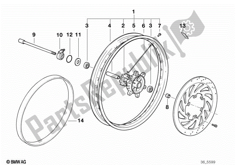 Todas las partes para Rueda Delantera de BMW F 650  E 169 1996 - 1999