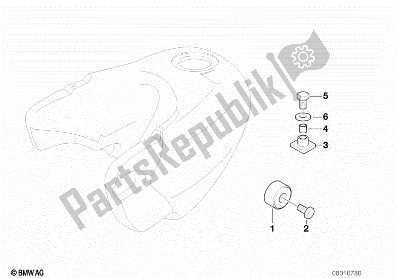 Todas las partes para Montaje Del Tanque De Combustible de BMW F 650  E 169 1996 - 1999