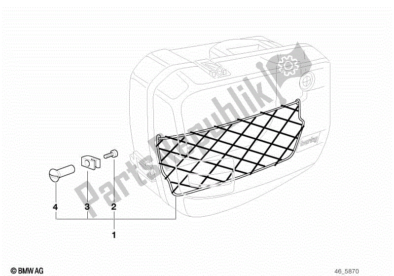 All parts for the Luggage Net of the BMW F 650  E 169 1996 - 1999