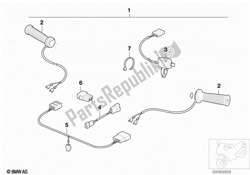 Todas las partes para Kit De Reequipamiento, Mango Calefactado de BMW F 650  E 169 1996 - 1999