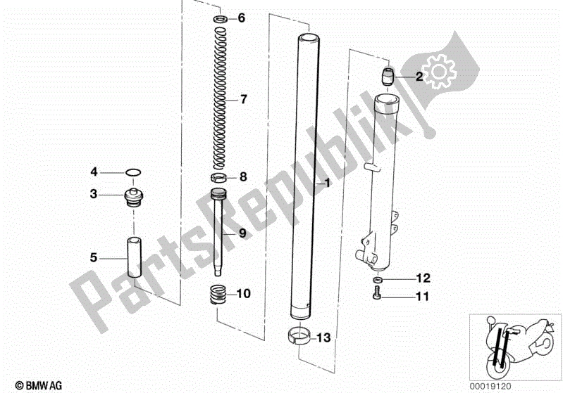 Todas las partes para Tubo De Horquilla Telescópico / Absorbedor / De Muelle de BMW F 650  E 169 1996 - 1999