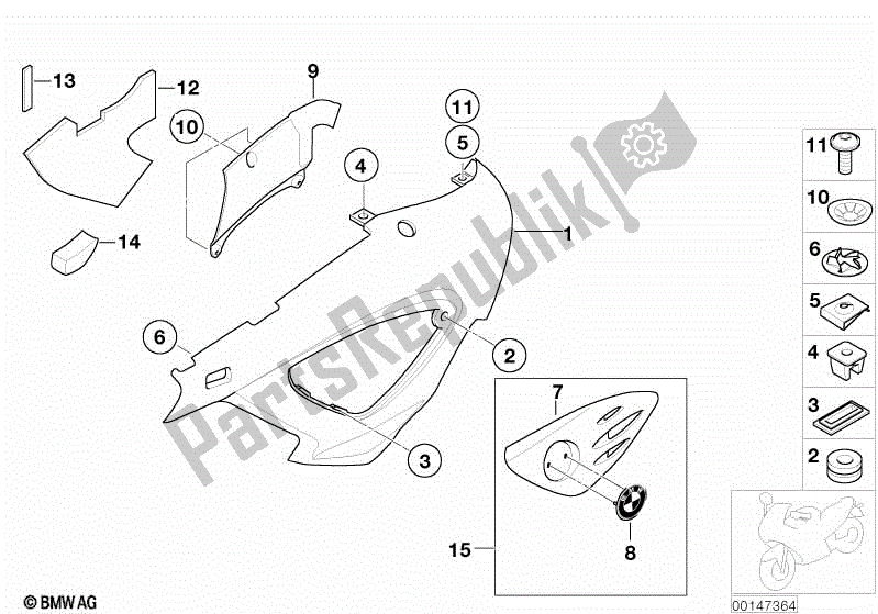 Todas las partes para Sección Lateral Del Carenado de BMW F 650 CS K 14 2002 - 2003