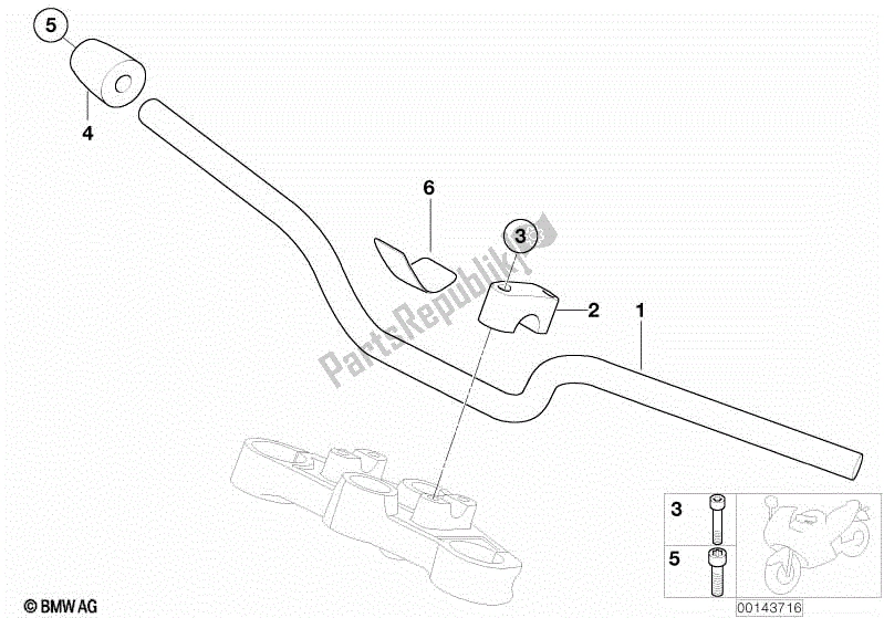 Todas las partes para Manillar de BMW F 650 CS K 14 2002 - 2003