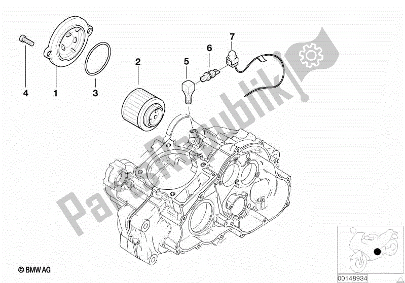 All parts for the Oil Filter of the BMW F 650 CS K 14 2002 - 2003