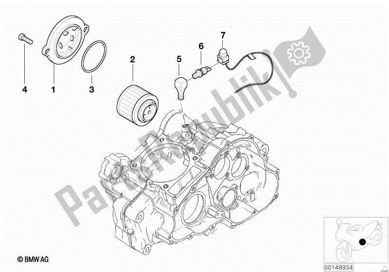 Todas as partes de Filtro De óleo do BMW F 650 CS K 14 2002 - 2003