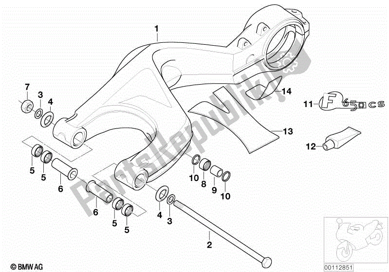 Wszystkie części do Wahacz Tylnego Ko? A BMW F 650 CS K 14 2002 - 2003