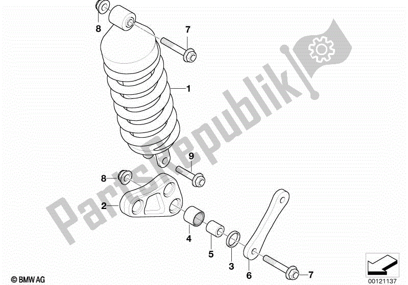 Todas las partes para Puntal De Resorte, Trasero de BMW F 650 CS K 14 2002 - 2003