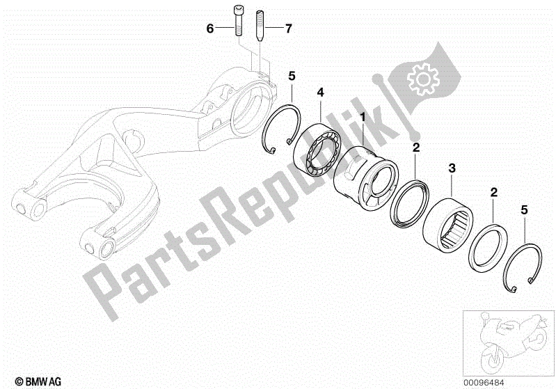 Todas las partes para Horquilla Basculante, Excéntrica de BMW F 650 CS K 14 2002 - 2003