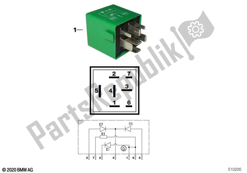 Todas las partes para Relé De Diodos Con Cerradura De Pestillo de BMW F 650 CS K 14 2004 - 2005