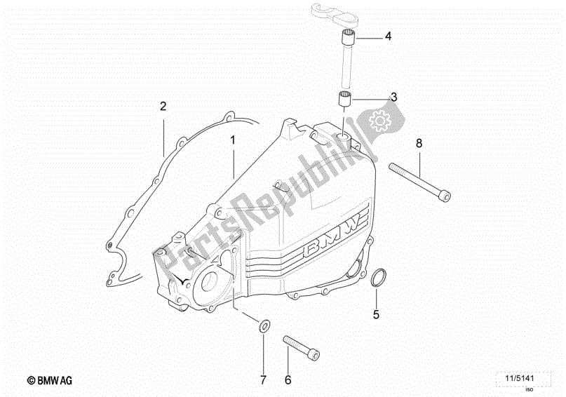 Tutte le parti per il Coperchio Dell'alloggiamento Del Motore, Sinistro del BMW F 650 CS K 14 2004 - 2005